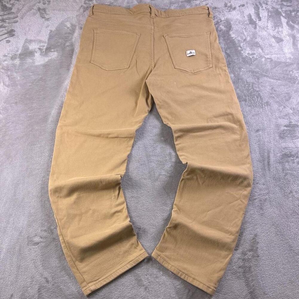 Quiksilver Straight Fit Khaki Chino Pants Logo Pocket Patch Size 34